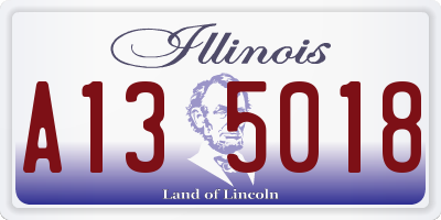 IL license plate A135018