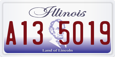 IL license plate A135019