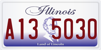 IL license plate A135030