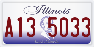 IL license plate A135033