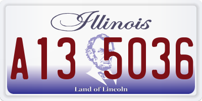 IL license plate A135036