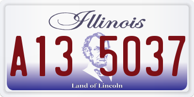 IL license plate A135037