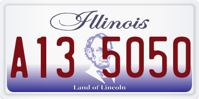 IL license plate A135050
