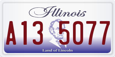 IL license plate A135077