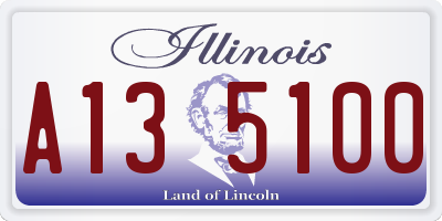 IL license plate A135100