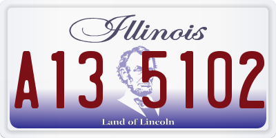 IL license plate A135102