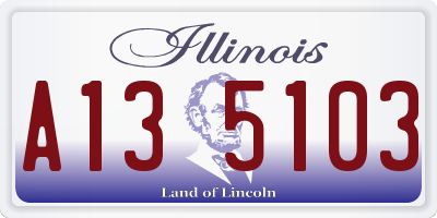 IL license plate A135103