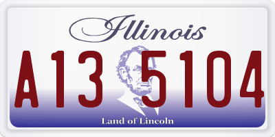 IL license plate A135104