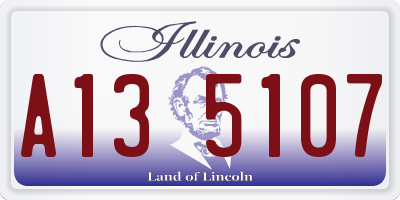 IL license plate A135107