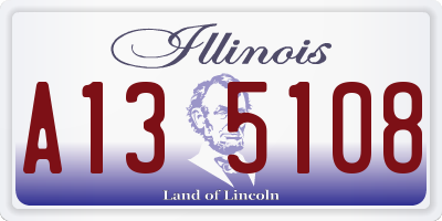 IL license plate A135108