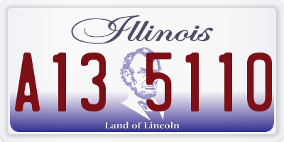 IL license plate A135110