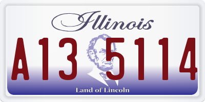 IL license plate A135114