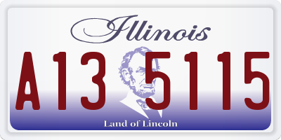 IL license plate A135115