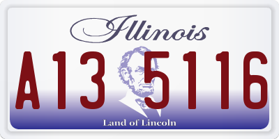 IL license plate A135116
