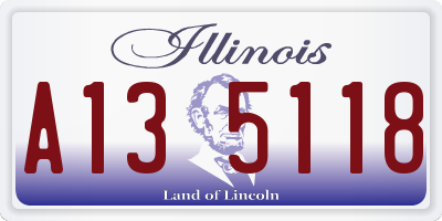 IL license plate A135118