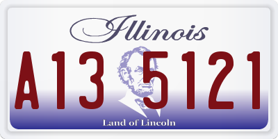 IL license plate A135121