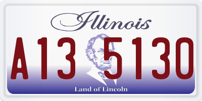 IL license plate A135130