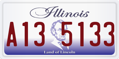IL license plate A135133