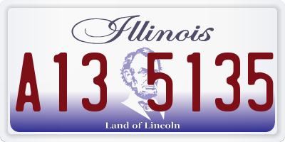IL license plate A135135