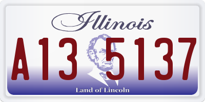IL license plate A135137