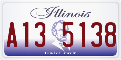 IL license plate A135138