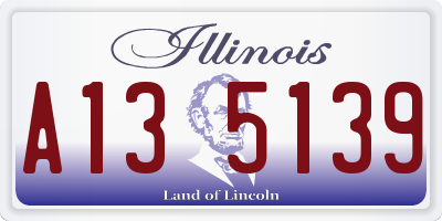 IL license plate A135139