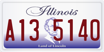 IL license plate A135140