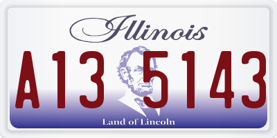 IL license plate A135143
