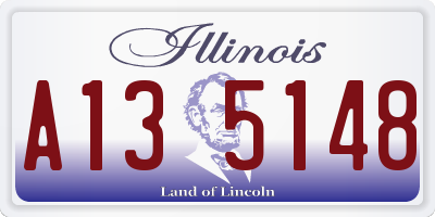 IL license plate A135148