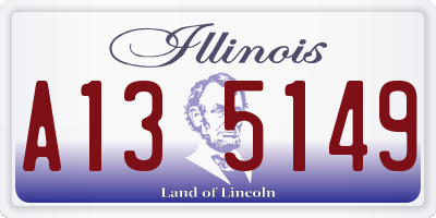 IL license plate A135149