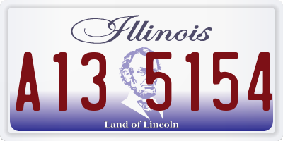 IL license plate A135154