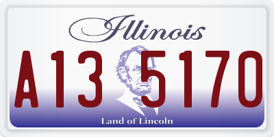 IL license plate A135170
