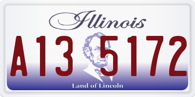 IL license plate A135172