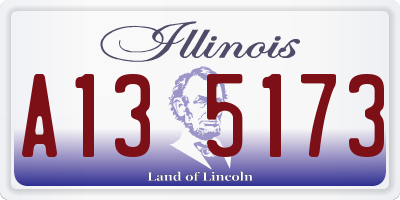 IL license plate A135173