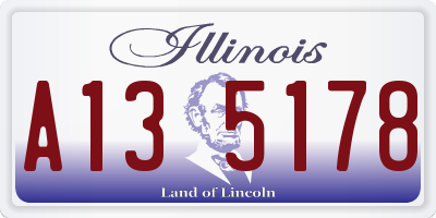 IL license plate A135178