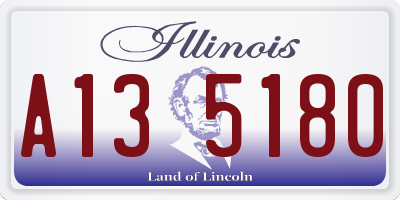 IL license plate A135180