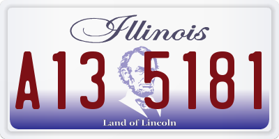 IL license plate A135181