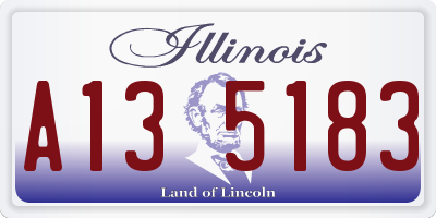 IL license plate A135183