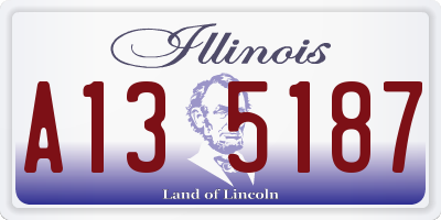 IL license plate A135187