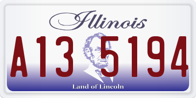 IL license plate A135194