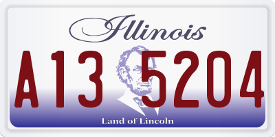IL license plate A135204