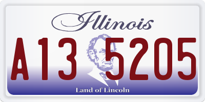 IL license plate A135205