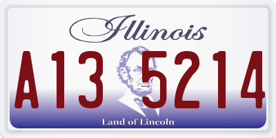 IL license plate A135214