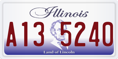 IL license plate A135240