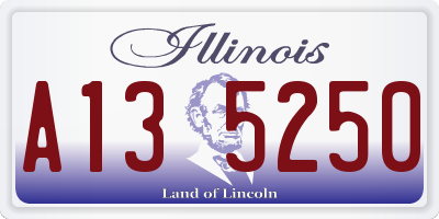 IL license plate A135250