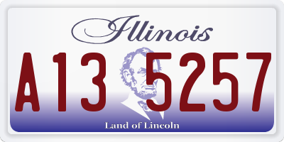 IL license plate A135257