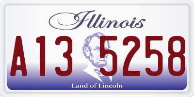 IL license plate A135258