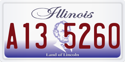 IL license plate A135260