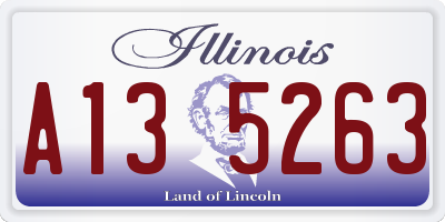 IL license plate A135263