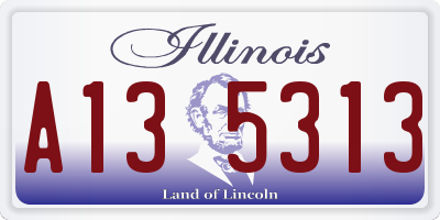 IL license plate A135313
